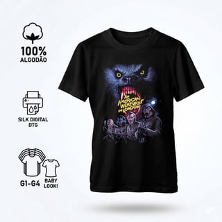 Nome do produto Camiseta Plus Size Um Lobisomem Americano em Londres - Entre Homens e Monstros Filme Terror