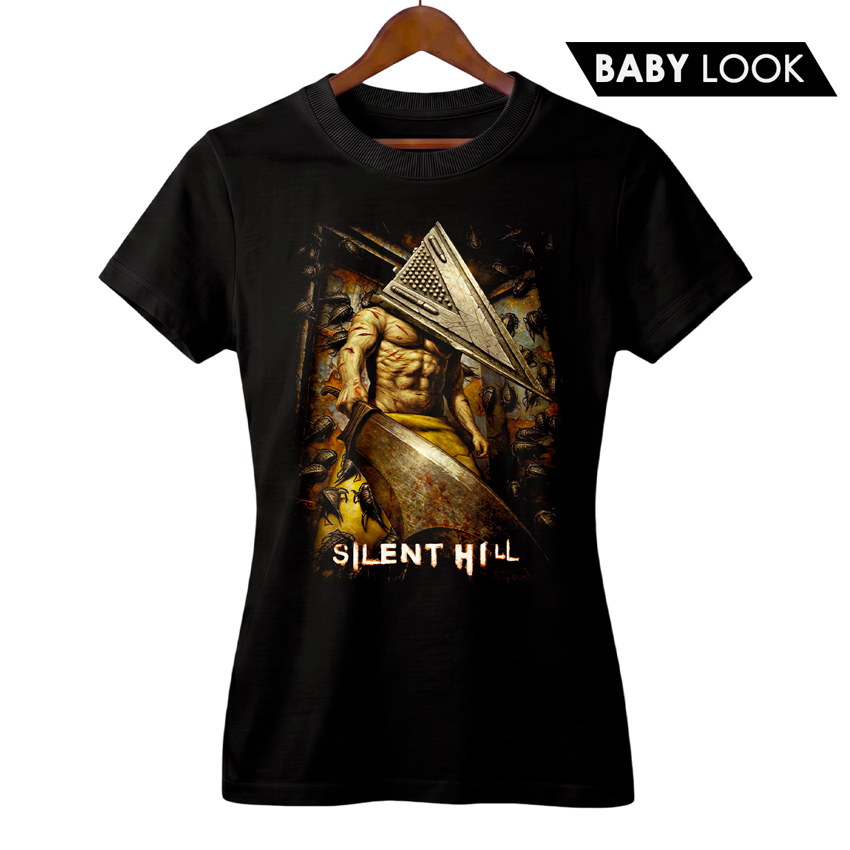 Baby Look Feminina Silent Hill | Pesadelo de Pyramid Head | Jogo de Terror