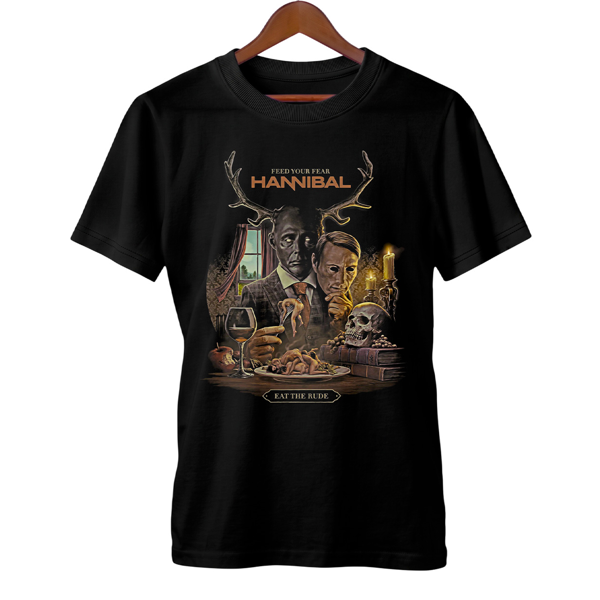 Camiseta Hannibal | Alimente Seu Medo | Série de Terror