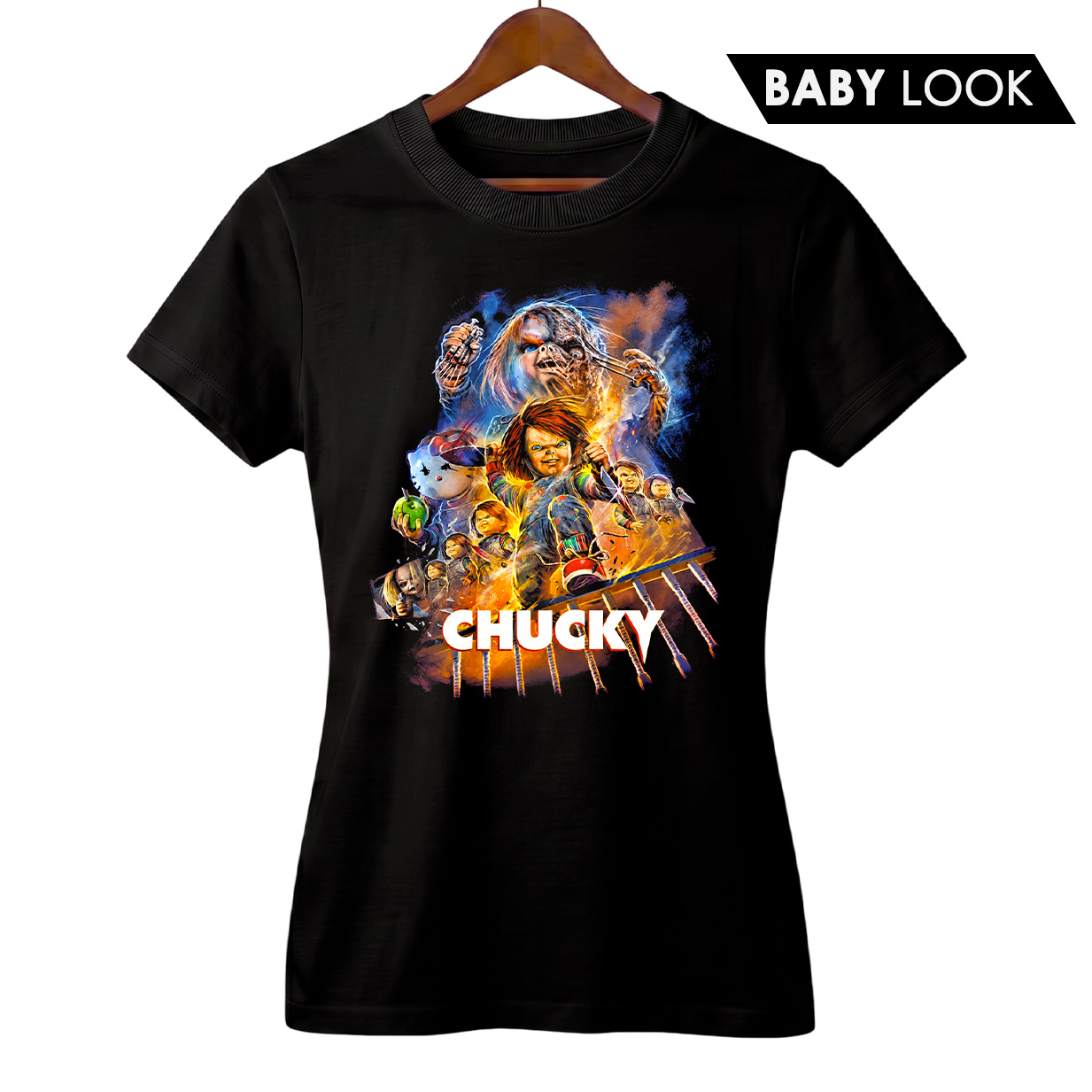 Baby Look Feminina Chucky | Brinquedo Assassino | Série de Terror
