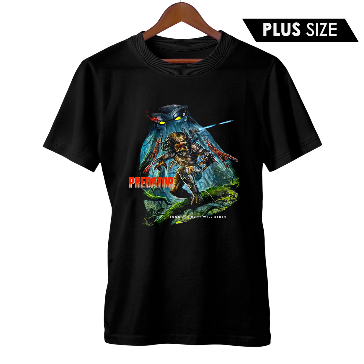 Camiseta Plus Size O Predador | A Caçada Começou | Filme de Ficção Científica