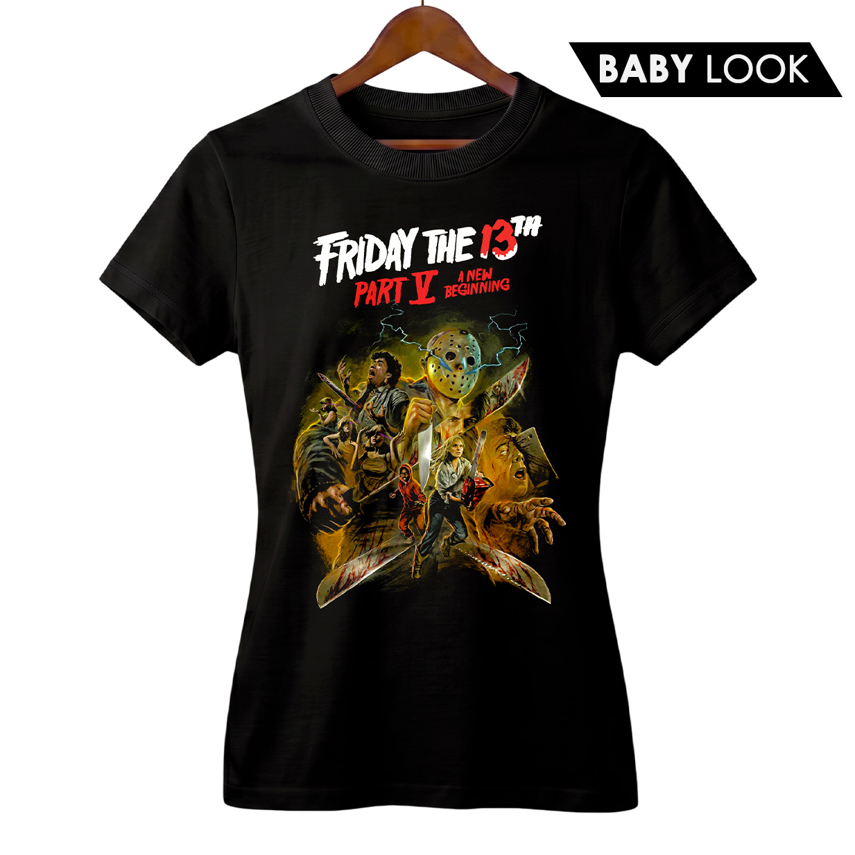 Camiseta Feminina Sexta-Feira 13 - Parte 5 | Um Novo Começo | Filme de Terror