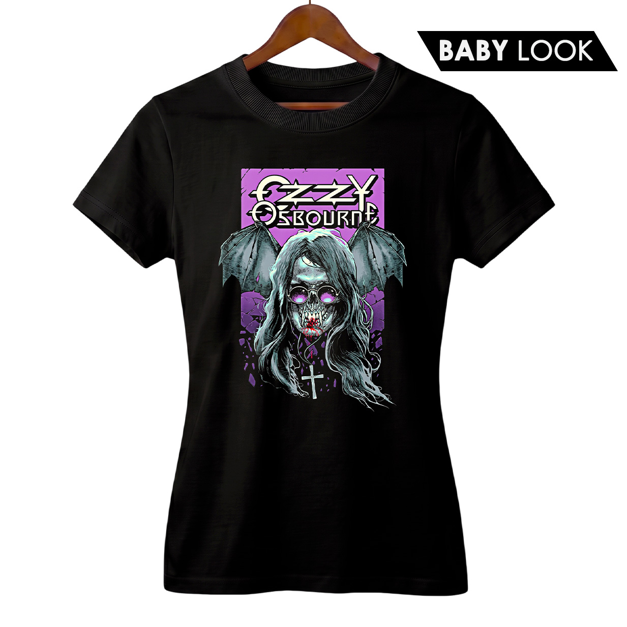 Baby Look Feminina Ozzy Osbourne | Morcego das Trevas | Rock