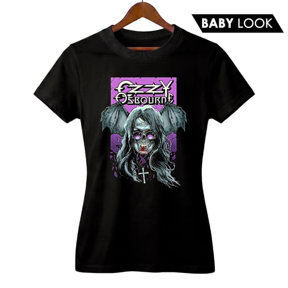 Baby Look Feminina Ozzy Osbourne | Morcego das Trevas | Rock