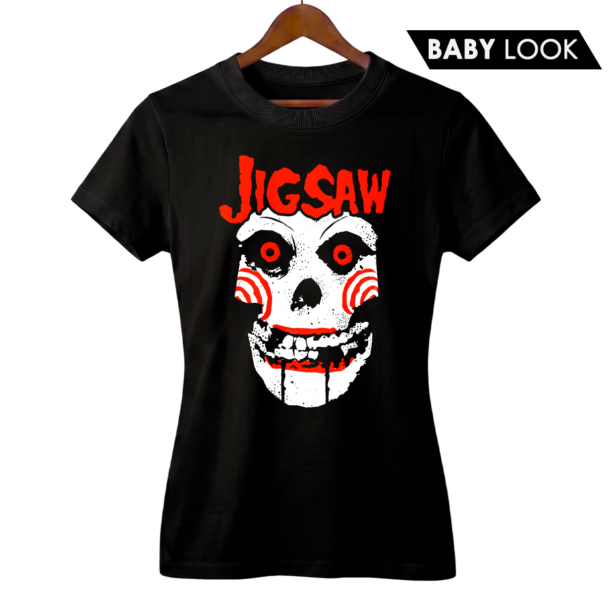 Baby Look Feminina Jogos Mortais + Banda Misfits | Rock Horror
