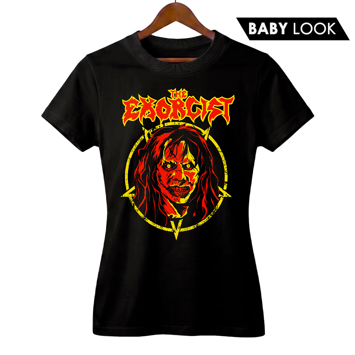 Baby Look Feminina O Exorcista + Banda Exodus | Rock Horror