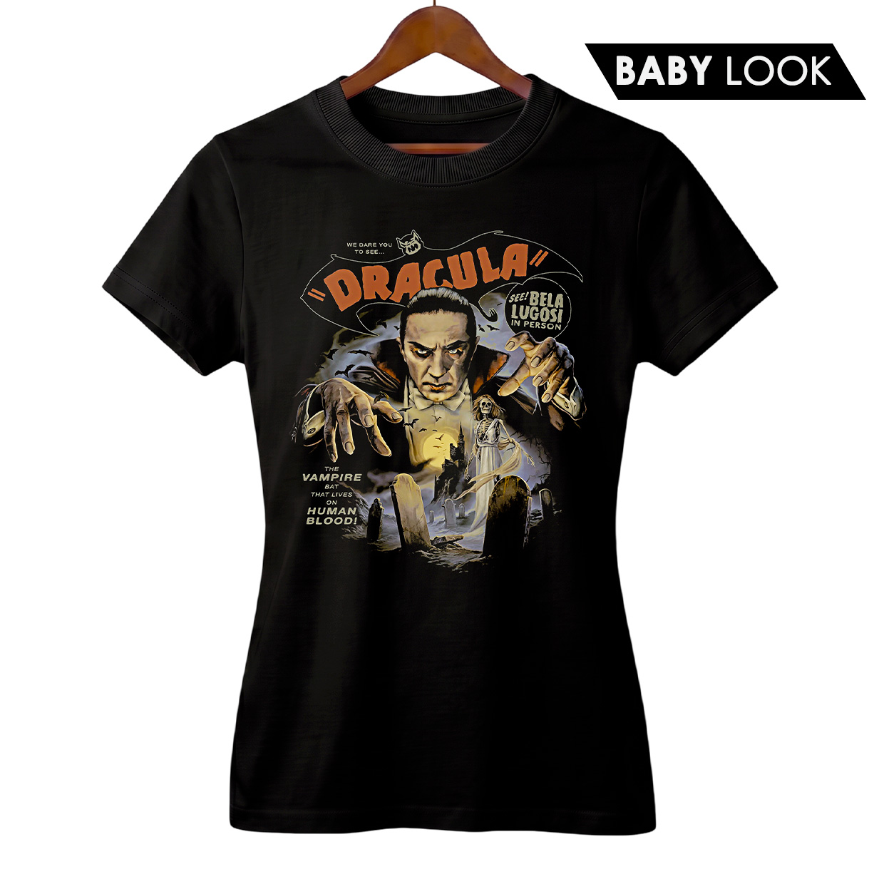 Baby Look Feminina Drácula | O Vampiro de Bela Lugosi | Filme de Terror
