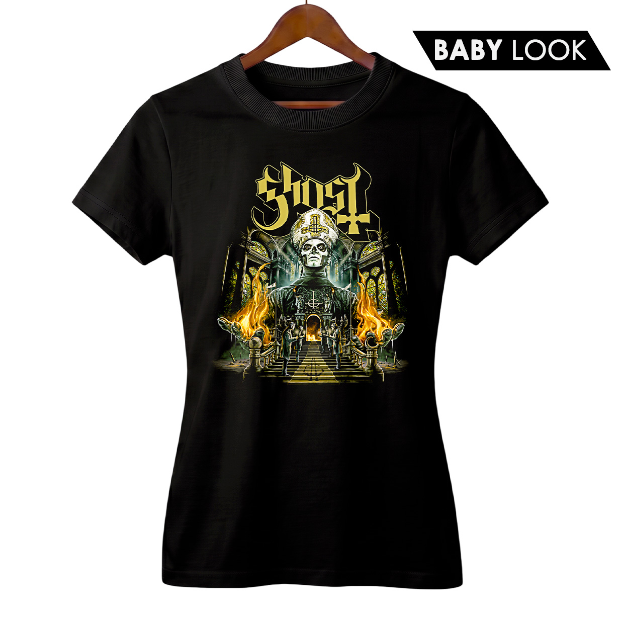 Baby Look Feminina Ghost | Santuário | Rock
