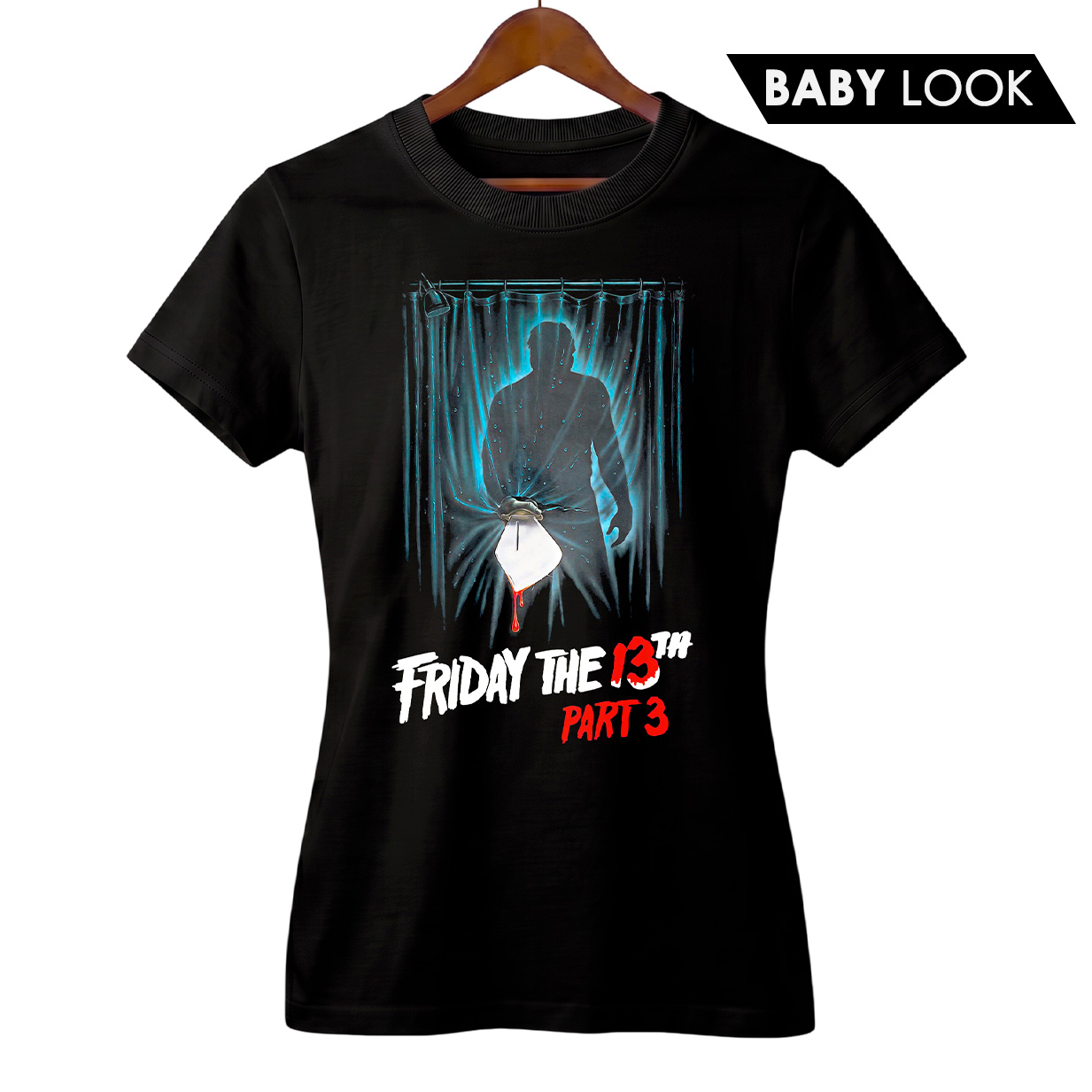 Baby Look Feminina Sexta-Feira 13 - Parte 3 | Capa do Filme | Filme de Terror