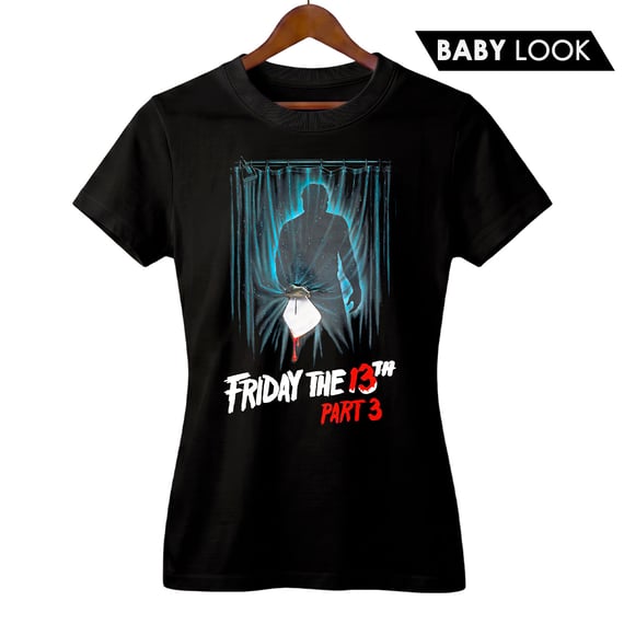Baby Look Feminina Sexta-Feira 13 - Parte 3 | Capa do Filme | Filme de Terror