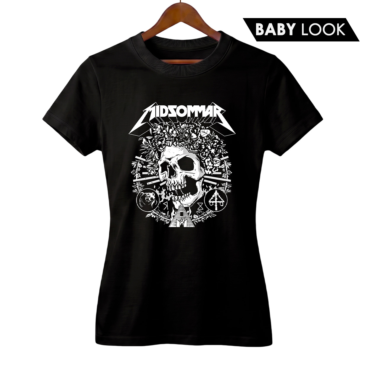 Baby Look Feminina Midsommar + Banda Metallica | Rock Horror