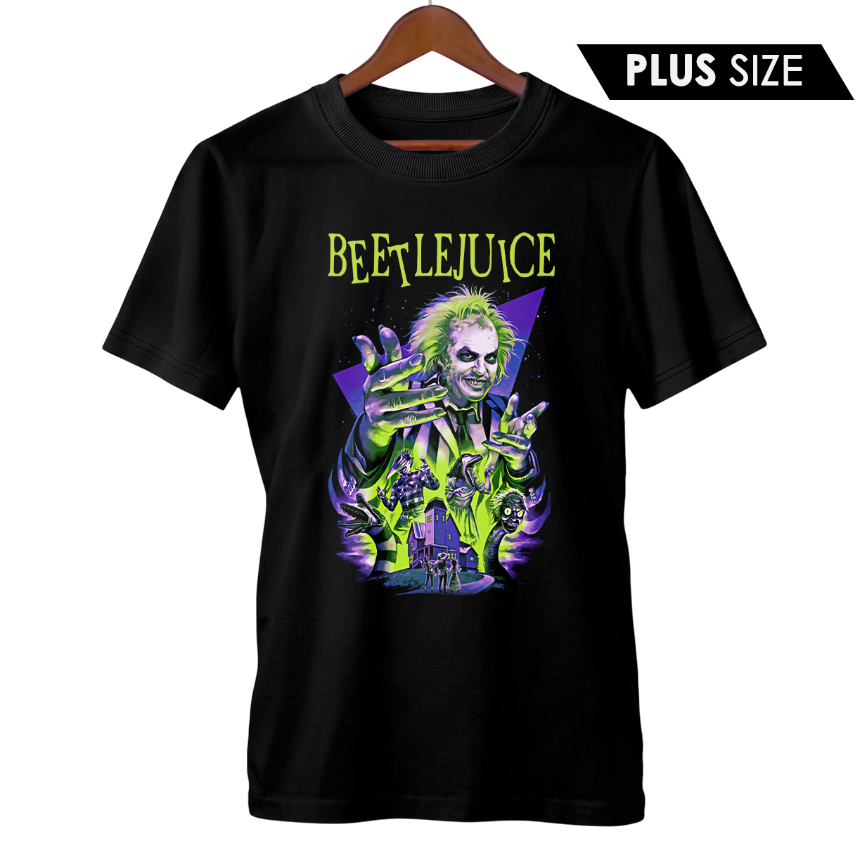 Camiseta Plus Size Os Fantasmas Se Divertem | Beetlejuice | Filme de Terror
