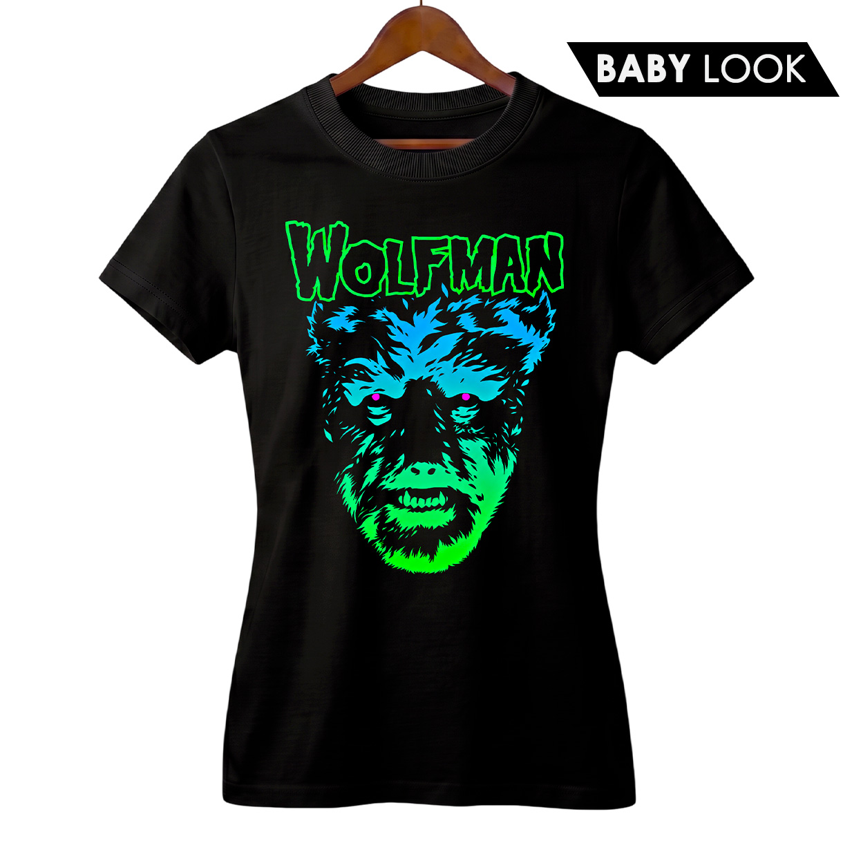 Baby Look Feminina O Lobisomem + Banda Misfits | Rock Horror