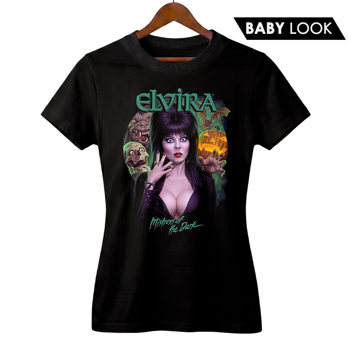 Camiseta Feminina Elvira: A Rainha das Trevas | Encanto Macabro | Filme de Terror