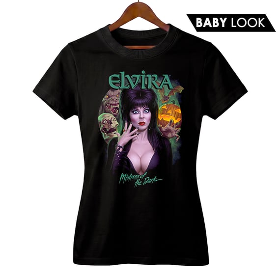 Camiseta Feminina Elvira: A Rainha das Trevas | Encanto Macabro | Filme de Terror