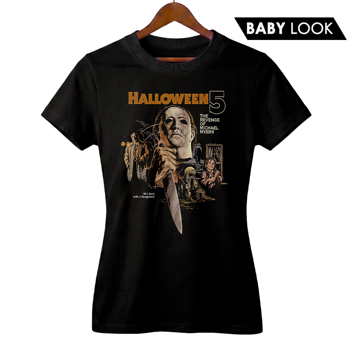 Baby Look Feminina Halloween 5 | A Vingança de Michael Myers | Filme de Terror
