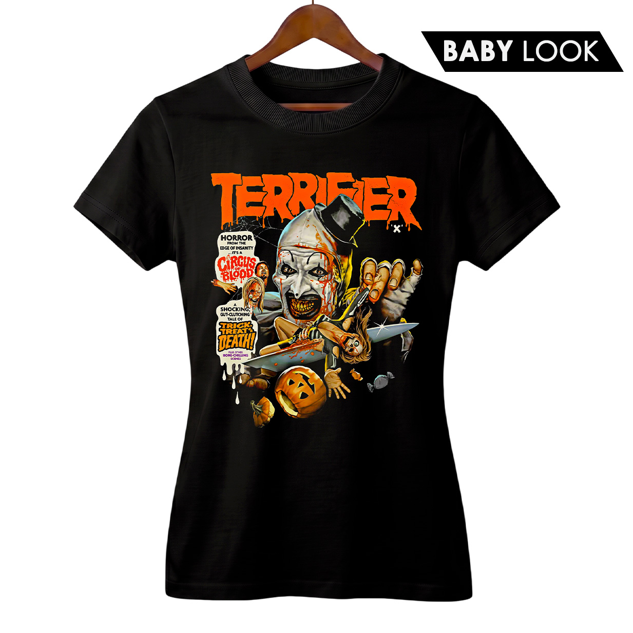Camiseta Feminina Terrifier | Art the Clown | Filme de Terror