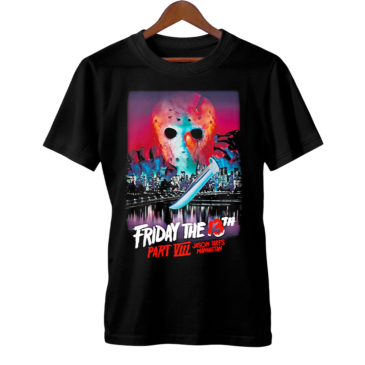 Camiseta Sexta-Feira 13 - Parte 8: Jason Ataca em Nova York | Capa do Filme | Filme de Terror