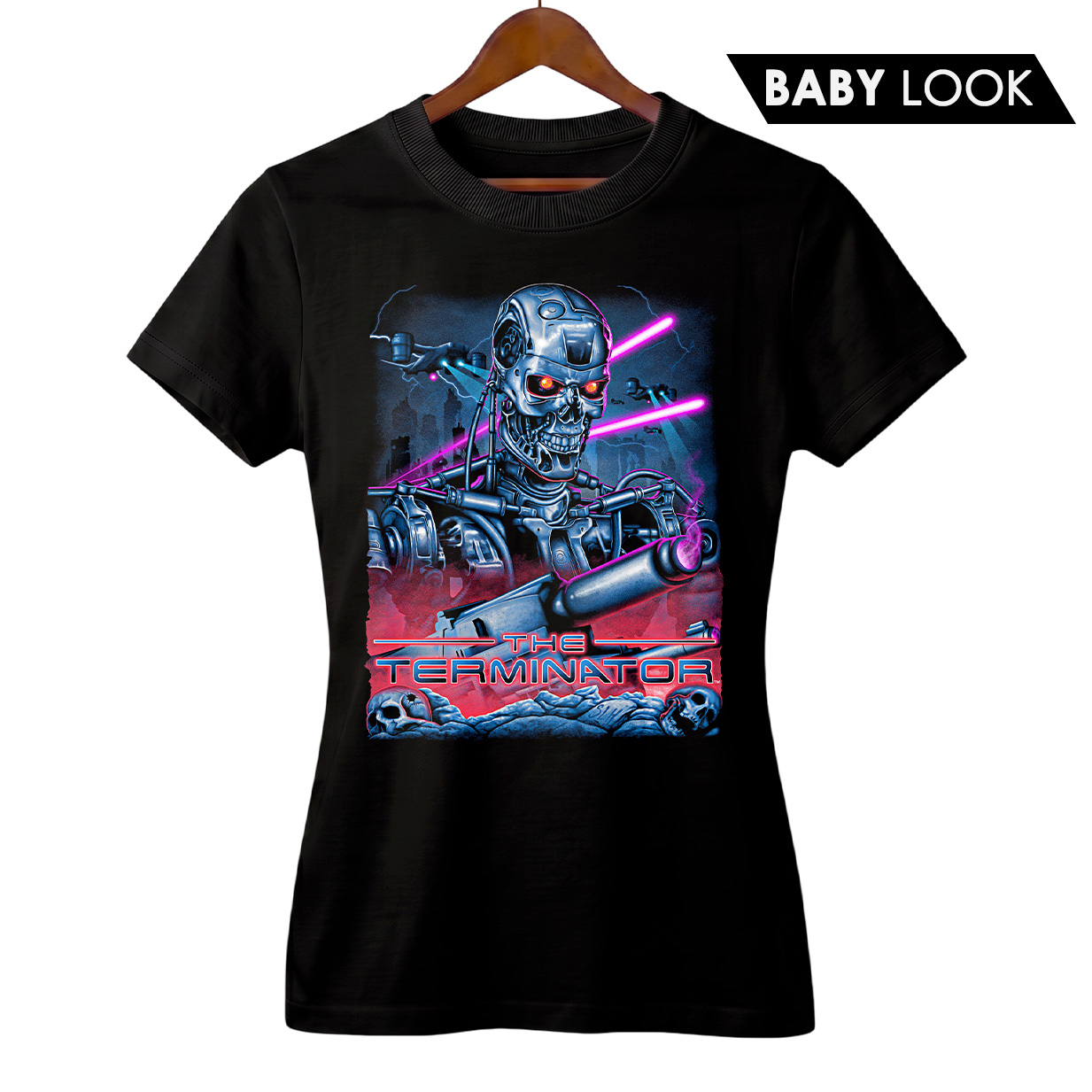 Baby Look Feminina O Exterminador do Futuro | T-800 | Filme de Ficção Científica