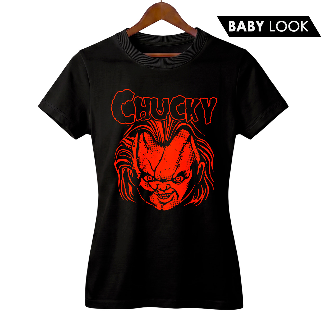 Baby Look Feminina Chucky + Banda Misfits | Rock Horror