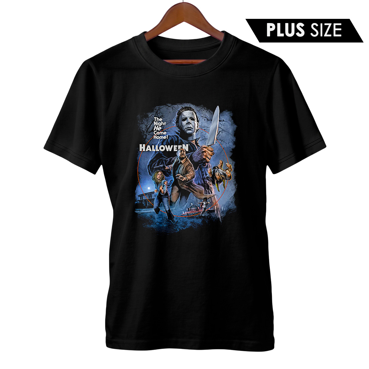Camiseta Plus Size Halloween | A Noite em que Ele Volta para Casa | Filme de Terror