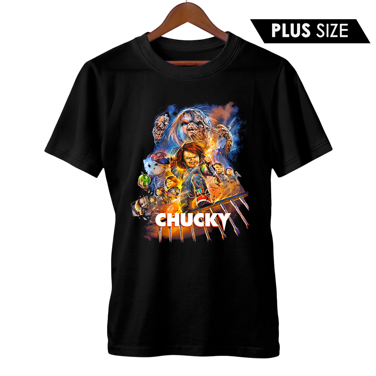 Camiseta Plus Size Chucky | Brinquedo Assassino | Série de Terror