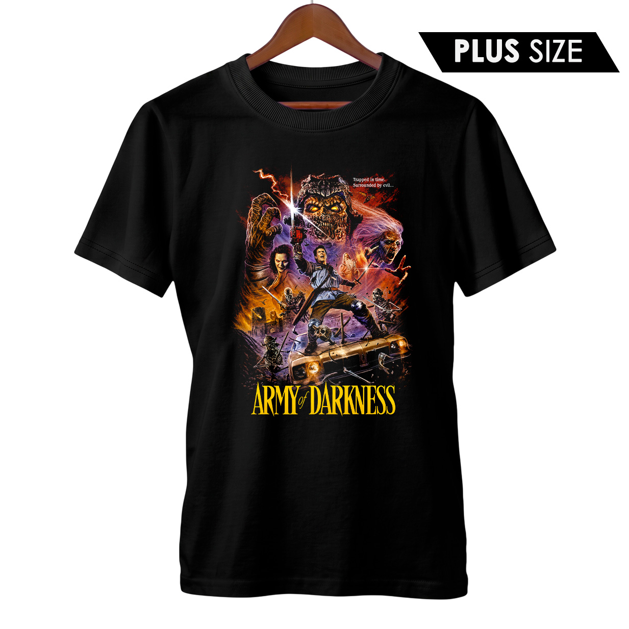 Camiseta Plus Size Uma Noite Alucinante 3 - Evil Dead | Exército dos Mortos | Filme de Terror