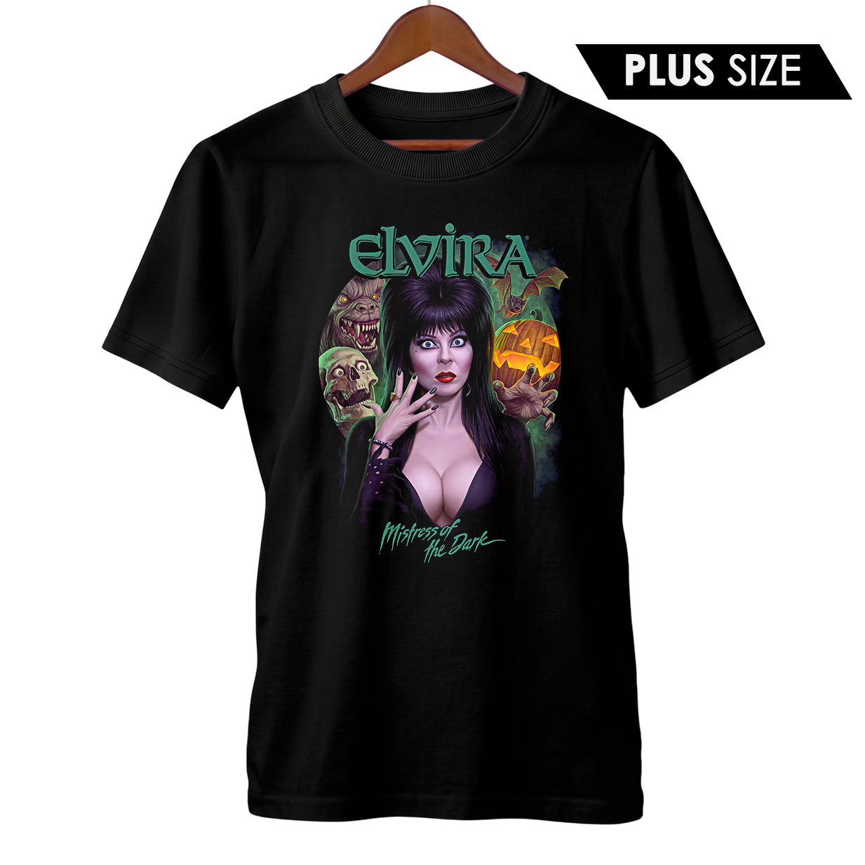 Camiseta Plus Size Elvira: A Rainha das Trevas | Encanto Macabro | Filme de Terror