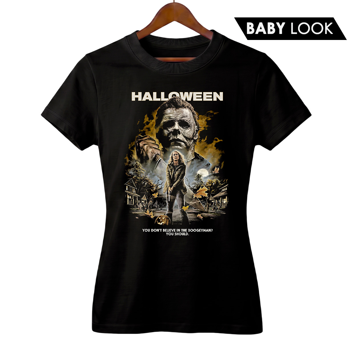 Baby Look Feminina Halloween | Acredite no Bicho-Papão | Filme de Terror
