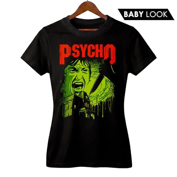 Baby Look Feminina Psicose + Banda Pantera | Rock Horror
