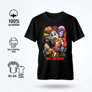 Nome do produto Camiseta Feminina A Casa dos 1000 Corpos Estampa Filme Terror 