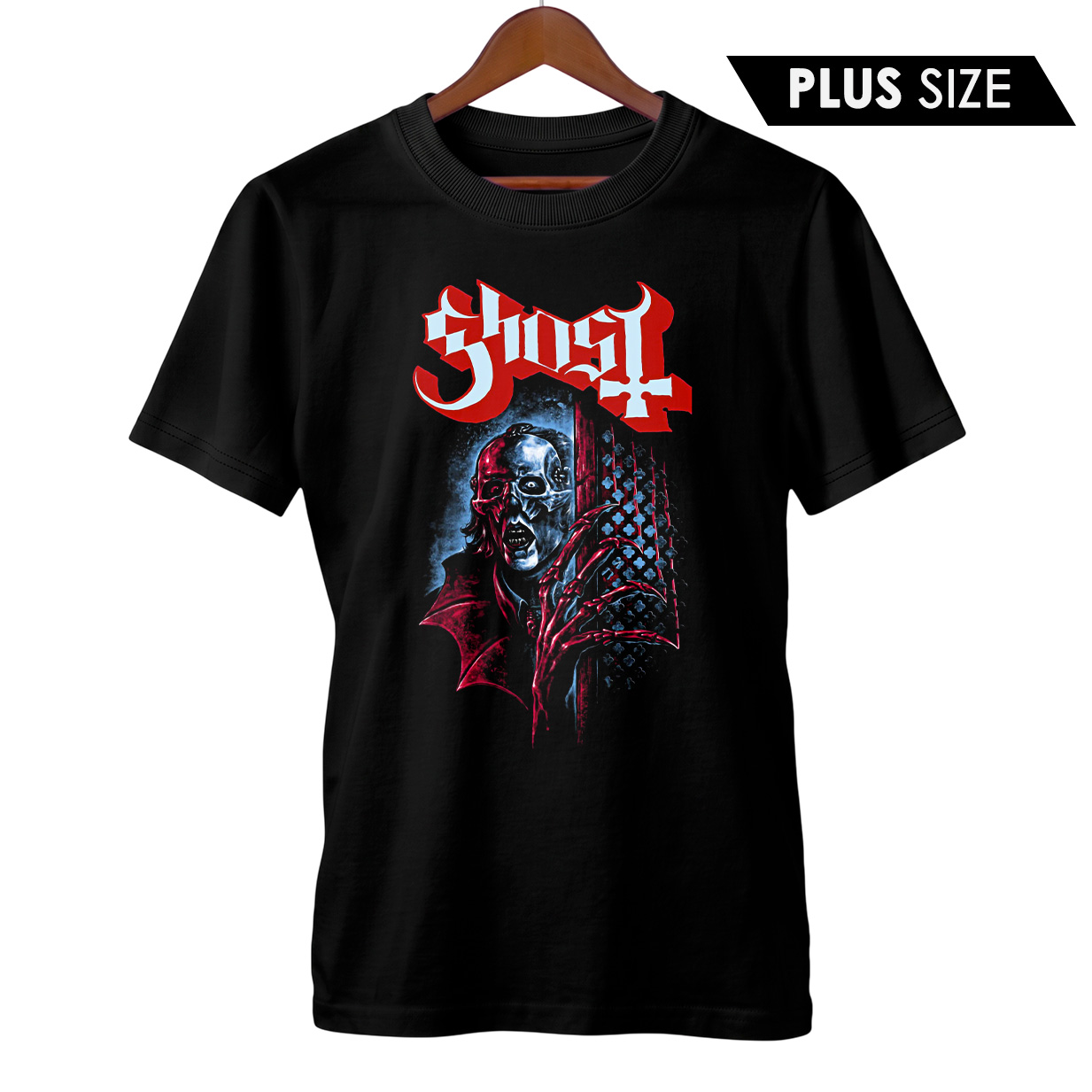 Camiseta Plus Size Ghost | Skeleta | Rock