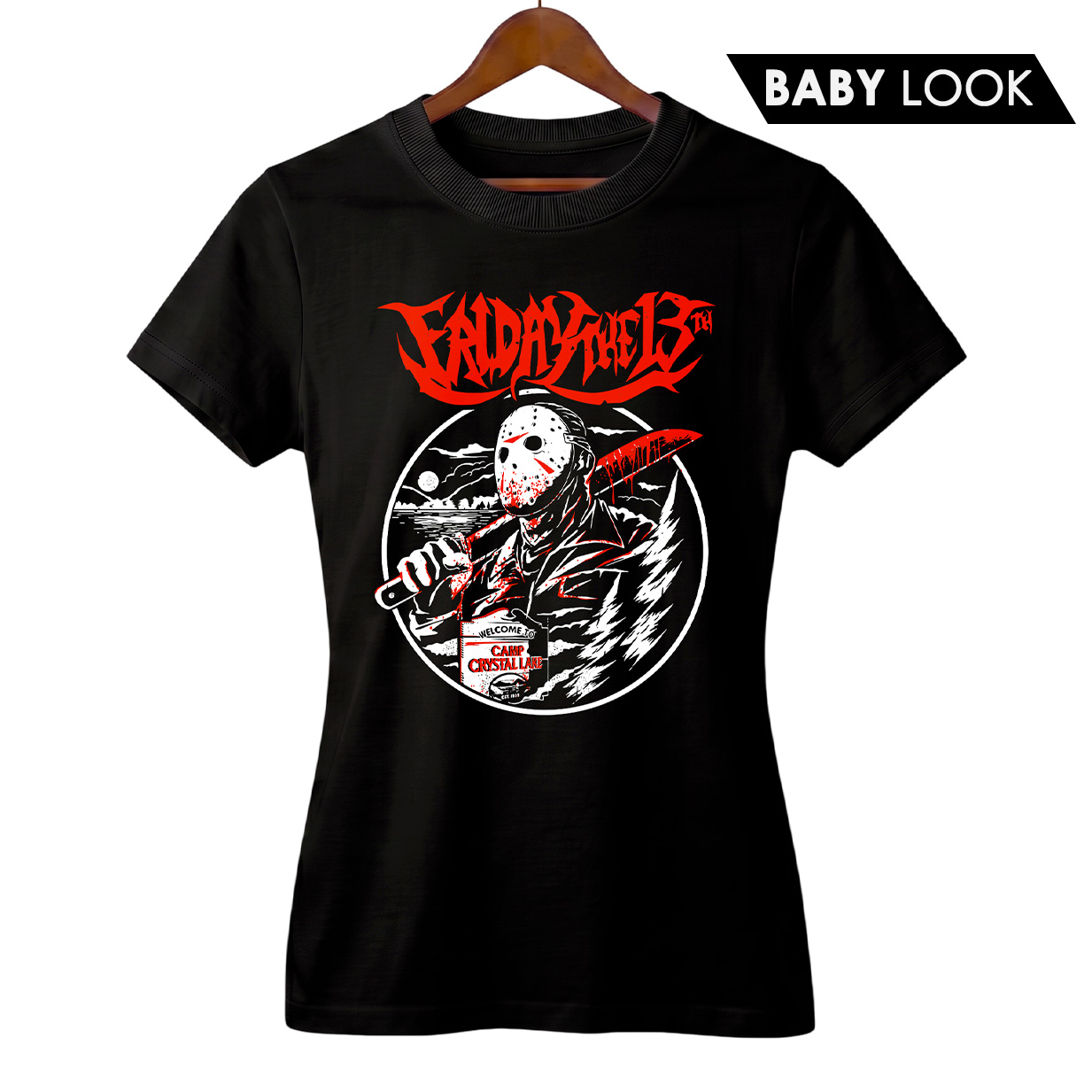 Baby Look Feminina Sexta-Feira 13 + Banda The Faceless | Rock Horror