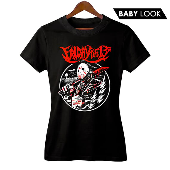 Baby Look Feminina Sexta-Feira 13 + Banda The Faceless | Rock Horror