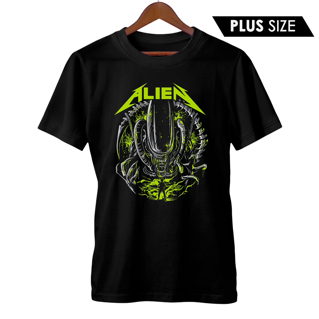 Camiseta Plus Size Alien + Banda Metallica | Rock Horror