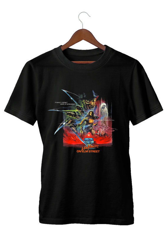 Camiseta A Hora do Pesadelo Estampa Quando o Sono Mata Filme Terror