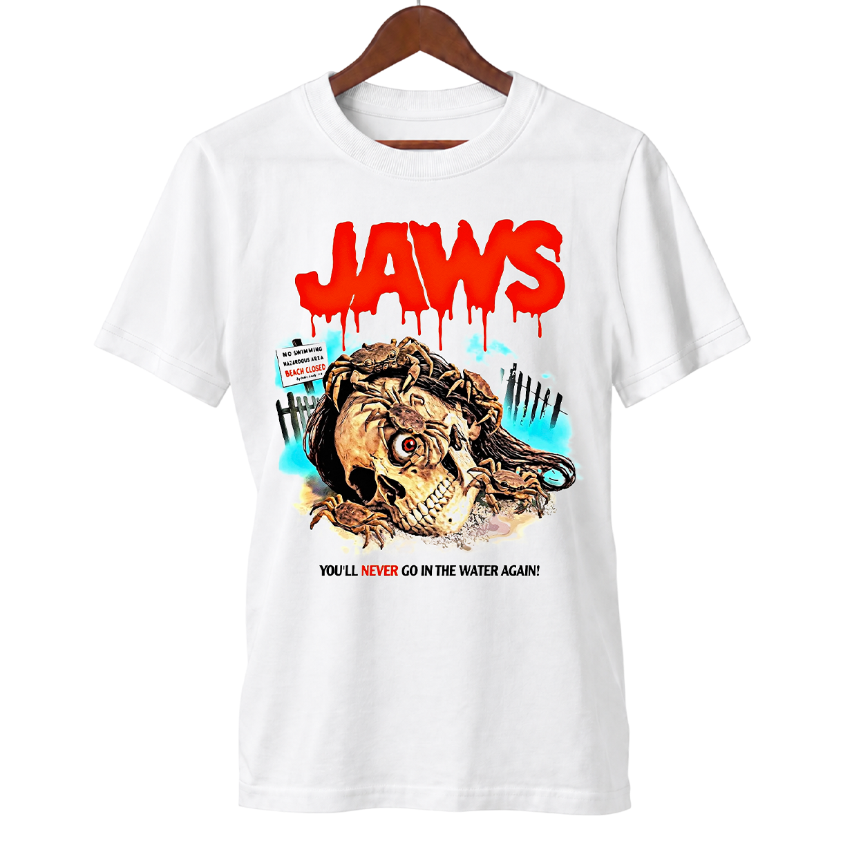Camiseta Tubarão | Nunca Mais Entre na Água | Filme de Terror