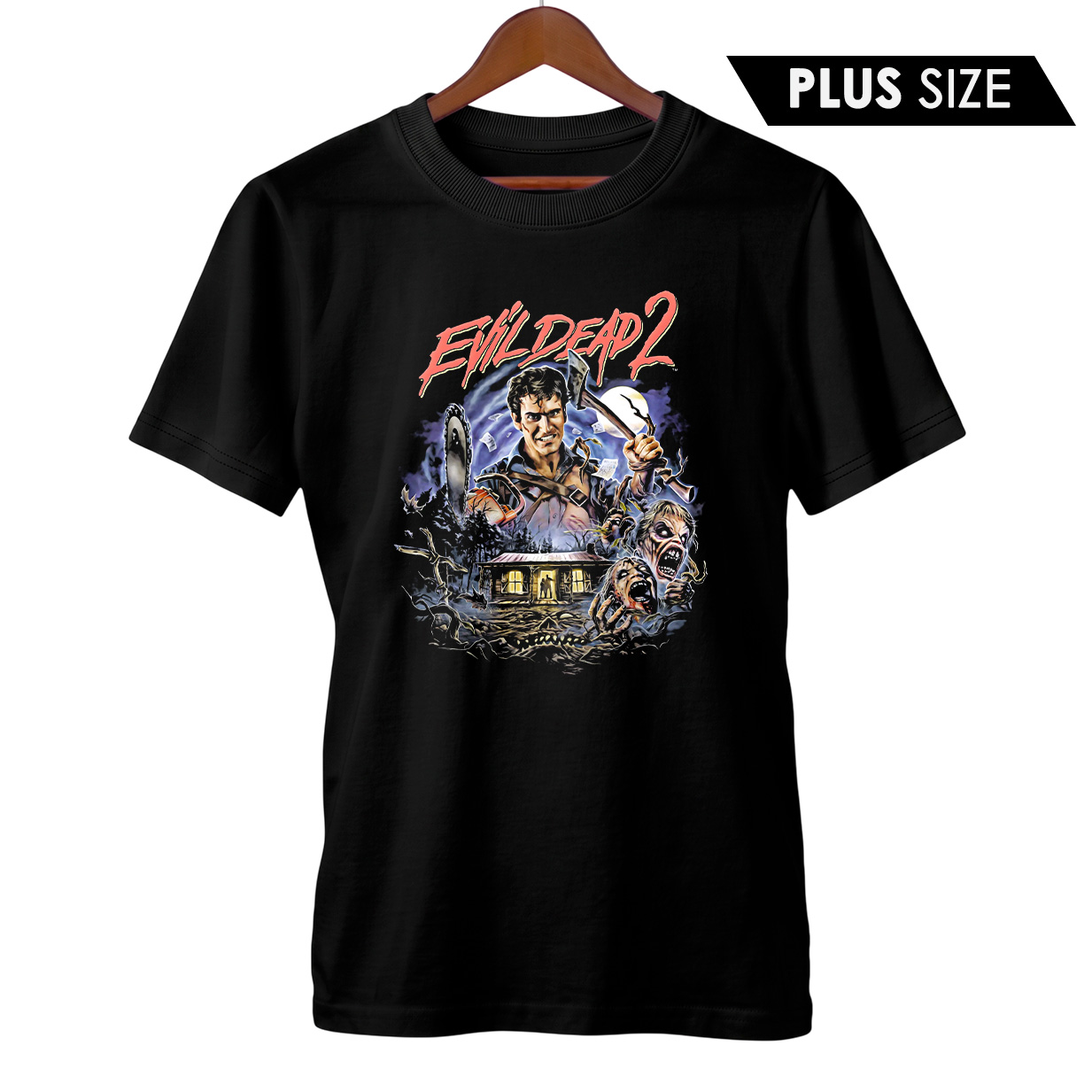 Camiseta Plus Size Uma Noite Alucinante 2 - Evil Dead | Serra dos Mortos | Filme de Terror