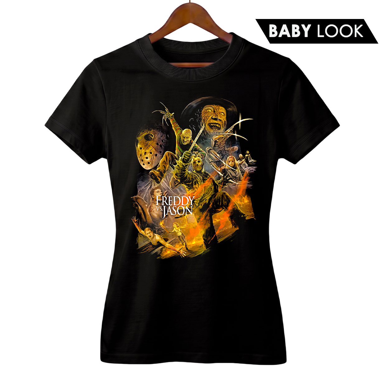Baby Look Feminina Freddy vs Jason | Filme de Terror