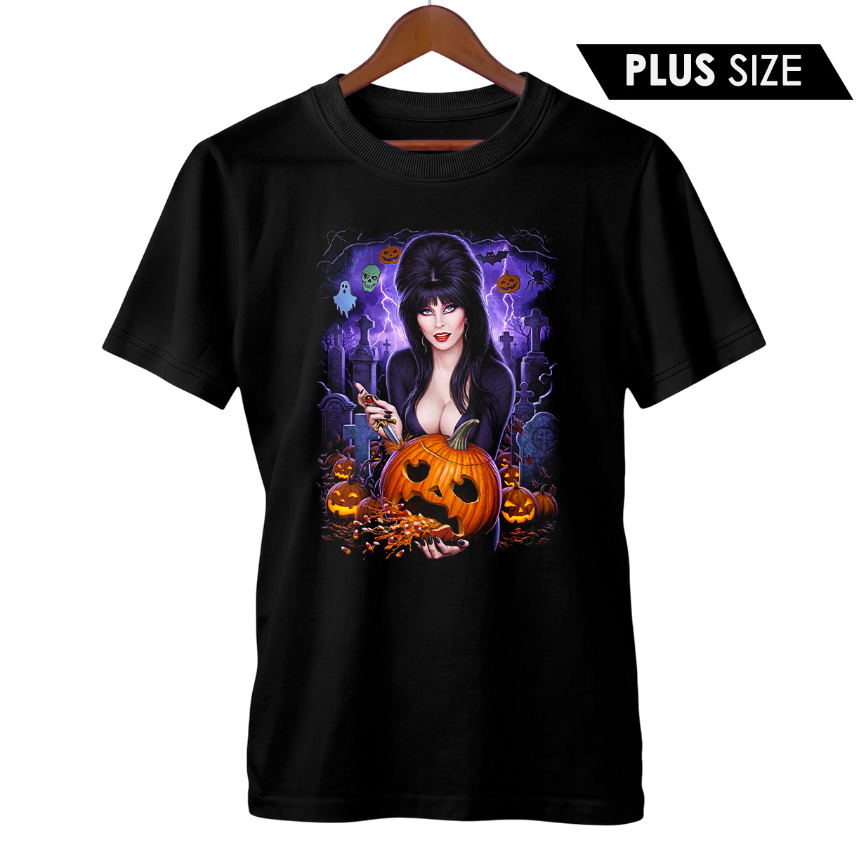 Camiseta Plus Size Elvira: A Rainha das Trevas | Gostosuras Macabras | Filme de Terror