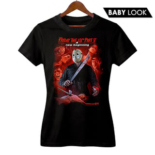 Camiseta Feminina Sexta-Feira 13 Parte 5: Um Novo Começo Estampa Filme Terror
