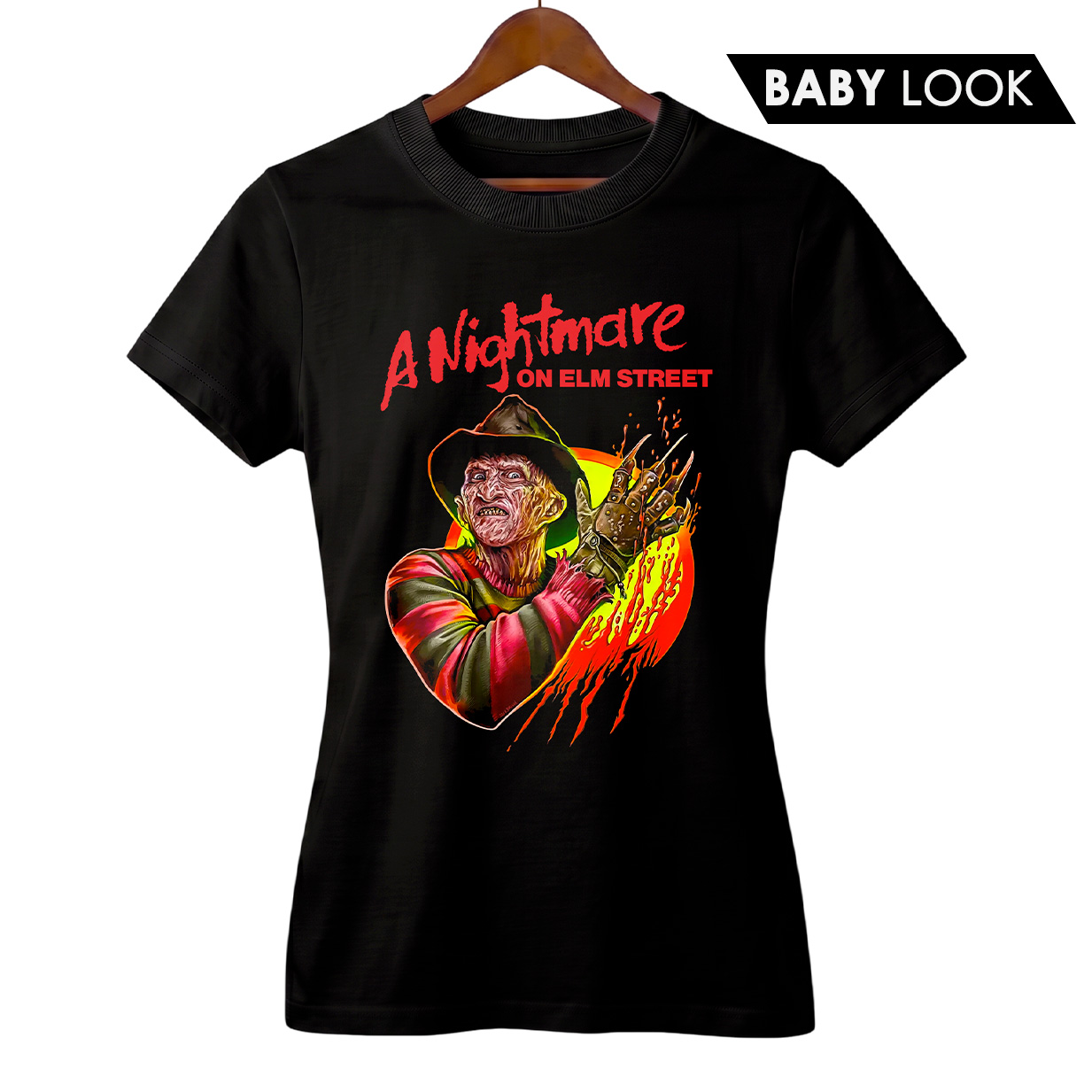 Baby Look Feminina Freddy Krueger | A Hora do Pesadelo | Filme de Terror