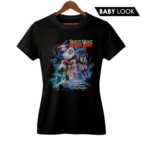 Baby Look Feminina Natal Sangrento | A Visita de Billy | Filme de Terror