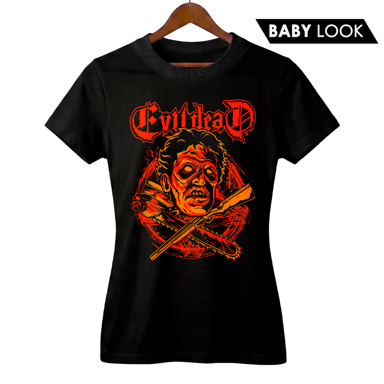 Baby Look Feminina Evil Dead + Banda Entombed | Rock Horror