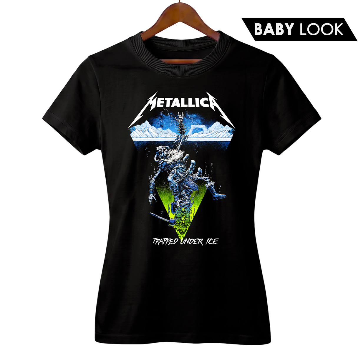 Baby Look Feminina Metallica | Trapped Under Ice | Rock
