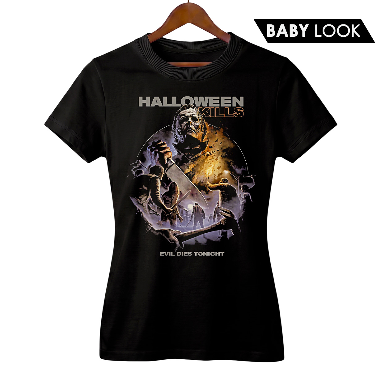 Camiseta Feminina Halloween Kills | O Mal Morre Esta Noite | Filme de Terror