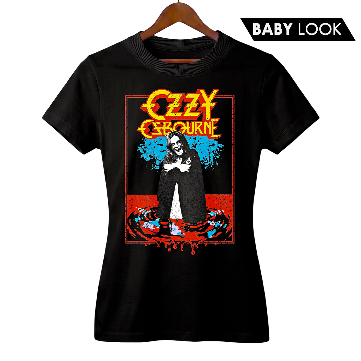 Baby Look Feminina Ozzy Osbourne | Batismo de Sangue | Rock