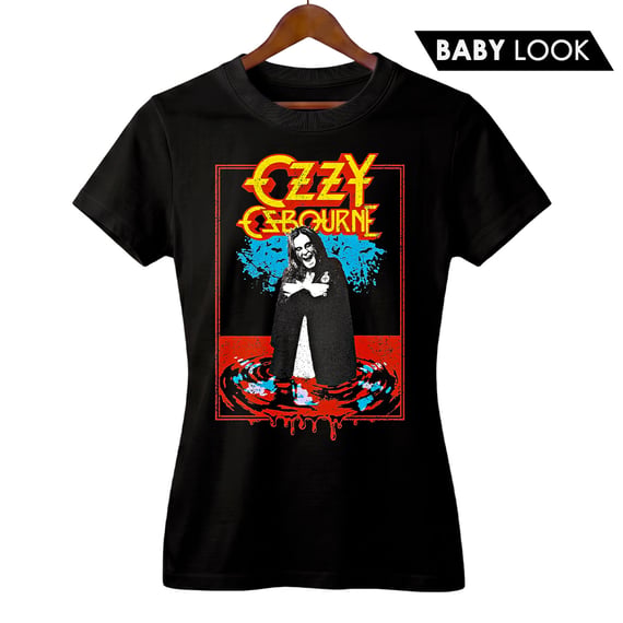 Baby Look Feminina Ozzy Osbourne | Batismo de Sangue | Rock