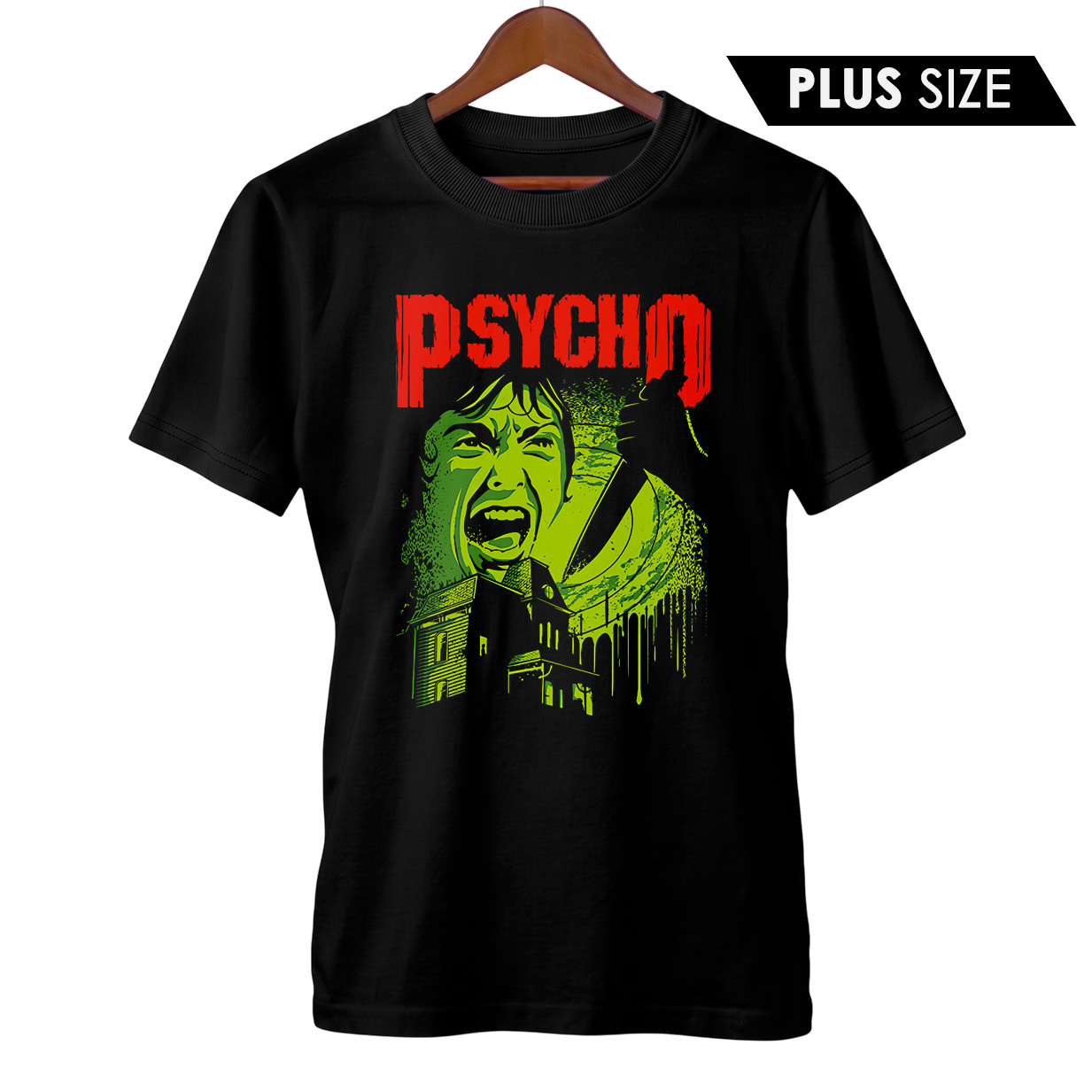 Camiseta Plus Size Psicose + Banda Pantera | Rock Horror