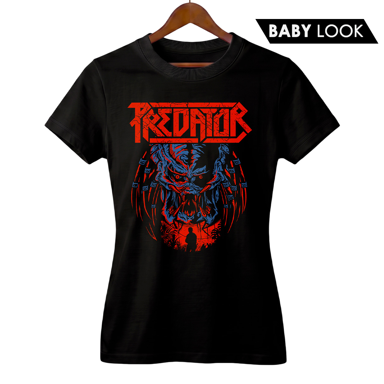 Baby Look Feminina O Predador + Banda Kreator | Rock Horror
